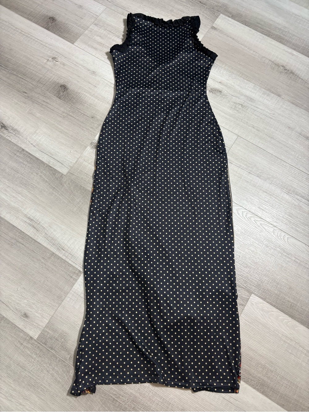 Bohemian Black Floral Print Maxi Dress Sz Small - Picture 12 of 13